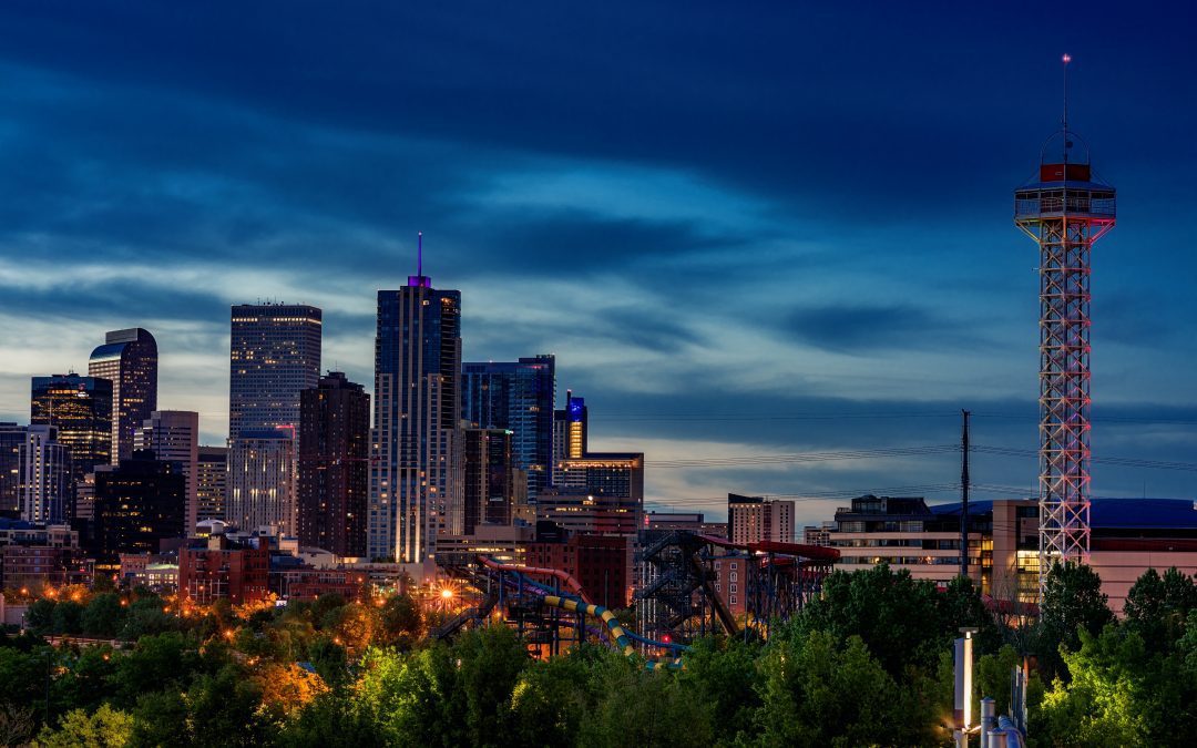 Night skyline of Denver